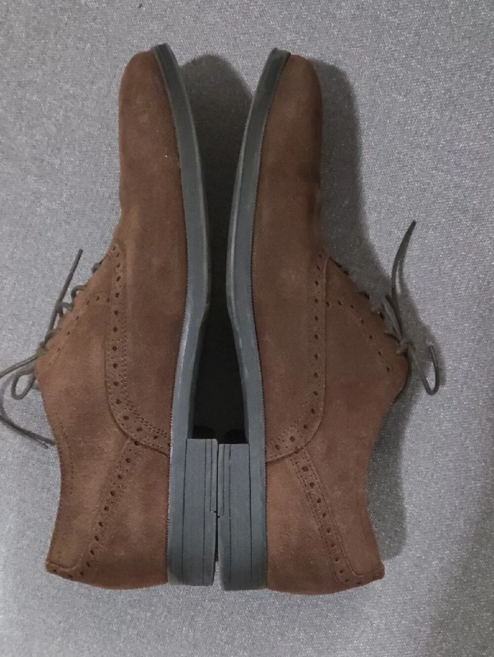 Cole Haan Grand.OS Men's Brown Suede Wingtip Lace-Up Dress Shoes